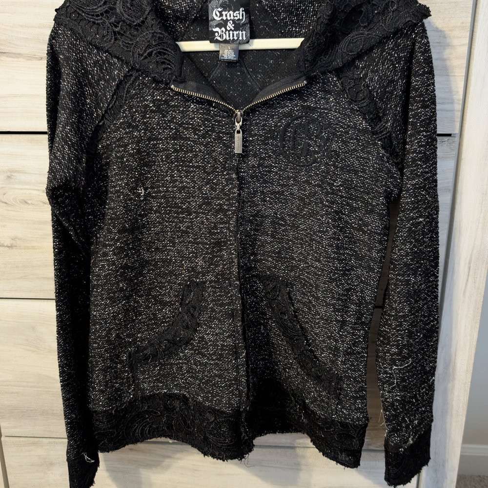 Crash & Burn Textured Black Jacket